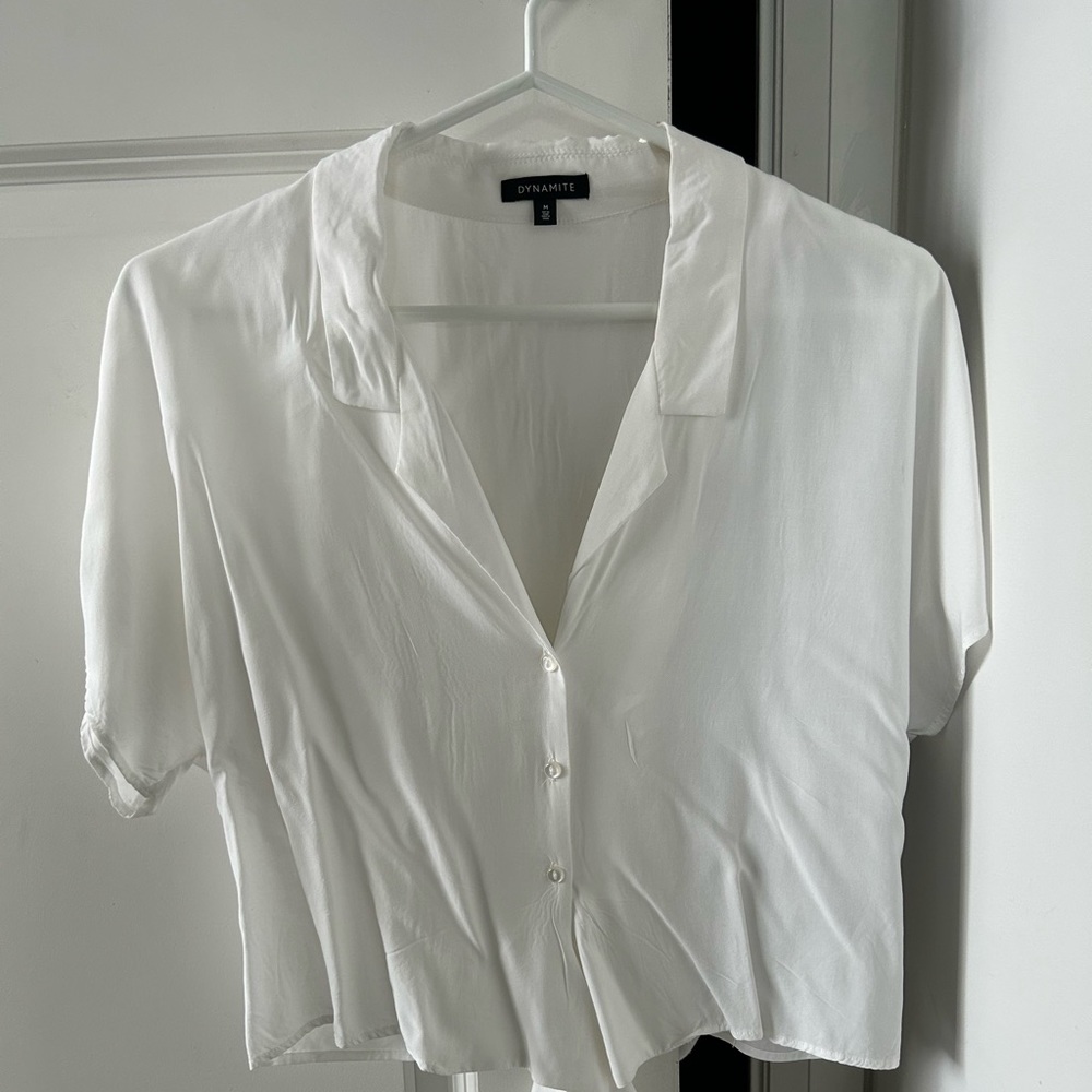 DYNAMITE
Button up top with tie front